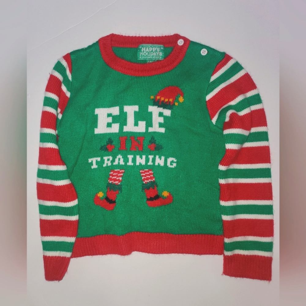 Christmas kids sweater-fits more like 3-4t